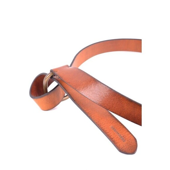 Dsquared2 Slim Brown Leather Belt With Brass Buckle - NWT main image 4